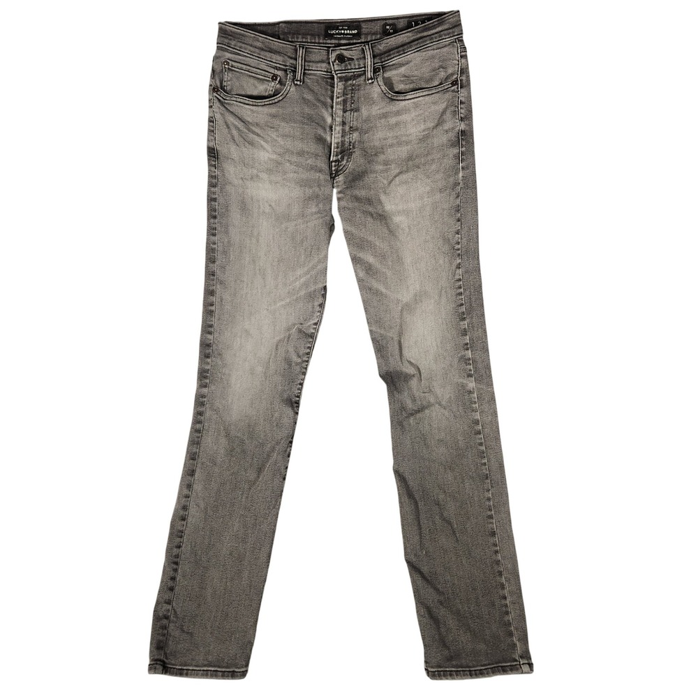 Lucky Brand 121 Slim Straight Jeans Mens 32x32 Grey Good Faded Denim FRAYED